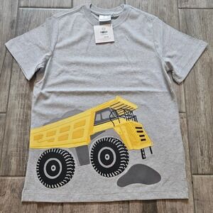 Hanna Andersson T-Shirt Kids 12 Gray NEW Dump Truck Construction Tee School Play
